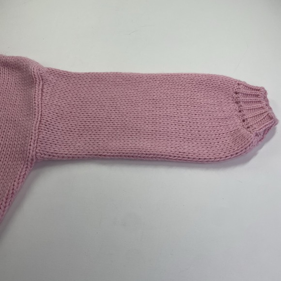 NWT PEPPERMAYO Women's Oversized Sweater M/L Pink Cable Bishop Sleeve - Picture 5 of 13